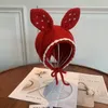 Cappelli lavorati a maglia con orecchie di coniglio per bambine INS bambino bambino berretto caldo tessuto a mano per bambini berretto da festa di Pasqua A9378