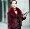 Women's Fur Faux Short Coats 2023 Coat High Waist Fashion Slim Black Wine Red White Jacket Fake Rabbit 221123