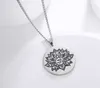 Strands Strings Fashionable fashion trend blackened line lotus pattern stainless steel pendant necklace LL