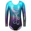 Gym Clothing BAOHULU Teens Leotard for Gymnastics Long Sleeve Kids Ballet Wear Gradient Color Print Bodysuit Ballerina Practice Jumpsuit 221122