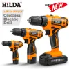 Electric Drill Hilda Cordless skruvmejsel litiumbatteri Mini Power Tools 221122