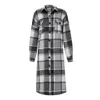 Women's Blouses Fleece Lined Zipped Hooded Coat Women Fashion Plaid Print Outwear Winter Long Sleeve Lapel Jacket Fall Thick Shirts