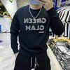 Casual Men's Sweater Hoodie Fashion Winter New Letter Printing Design Sports Long Sleeved Shirt Round Neck Slim Versatile Raglan Pullover Black White M-4XL