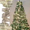 Decorazioni natalizie 5M Fiocchi di nastro natalizio con 50 luci Doppio strato Fata LED Stringhe Ornamenti per albero di Natale Anno Regalo Navidad Decorazioni per la casa 221123