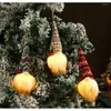زينة عيد الميلاد الصغيرة تمثال قزم زخرفة زخرفة LED ضوء قائد دمى أفخم دمية Nordic Nordic Gnome Old Man Dolls Xmas Tree Decor