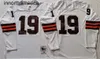 Throwback Football 75. Jahrestag 19 Bernie Kosar Trikot 1964 1986 Vintage 32 Jim Brown Mitchell und Ness Team Braune Farbe