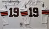 Gerileme Futbol 75. Yıldönümü 19 Bernie Kosar Jersey 1964 1986 Vintage 32 Jim Brown Mitchell ve Ness Team Brown Color