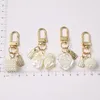 Rose Flower Keychain Light Luxury Decorative Cortile Bow Key Chain Pearl Tassel Bag Pendant