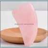 Face Massager Factory Supply Real Jade Gua Sha Mas Tool For Body Face Neck Slimming Rose Quartz Guasha Board Drop Delivery Health Bea Dhzrf