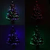 Kerstdecoraties 24 Green Prelit Mini Fiber Optic Tabletop Artificial Christmas Tree met LED -lichten Goudbasis Kerstmis Tafel Top Boom 221123