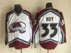 Throwback Colorado Retro Avalanche Hockey 52 Adam Foote Jersey 21 Peter Forsberg 19 Joe Sakic 33 Patrick Roy 8 Teemu Selanne 9 Paul Kariya '' 'Skjorta