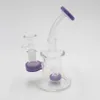 Mini narguilés d'eau en verre de 6 pouces avec pneu Perc coloré Shisha Dab plate-forme avec tuyaux femelles de 14mm pour fumer