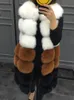 Women's Fur Faux Vest Coat Winter Sleeveless Jacket Women Fake Patchwork Color Thick Outwear Female 221123