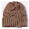 Beanie/Kafatası Kapakları Sıcak örme şapka Sonbahar Kış Streç Beanie Skl Kapağı Kadınlar İçin Kulak Damla Teslimat Moda Aksesuarları Şapkalar SCA DHK4