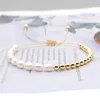 Bracelets de link 2022 Design de personalidade de verão Sense Pearl Millet Feminino Moda feminina contraiu Joker Small Pure