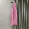 Women's Jumpsuits Rompers Jumpsuits Women Vintage Washed Ins Pink Retro Denim College Overalls Preppy Allmatch BF Spring Chic Solid Streetwear Sweet 221123