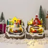 Noel Dekorasyonları Noel Dekorasyonları 2023 Köy Evleri Koleksiyon Bina Figürin Döner Tren Müzik Nezekleri Town Scene Masaüstü Süs 221123