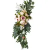 Couronnes de fleurs décoratives 2 pièces fleur artificielle Rose pivoine bienvenue carte d'invité de mariage décoration mur de fond d'arc 221122