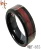 Red Wood Inlay Black Tungsten Ring Bands for Men wry855 8mm bredd8758651