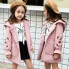 Coat Winter Girl en Jackets Kids hooded embroidered Coats Children Autumn Clothes Warm Casual Big Outwear Long 221122