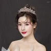 Headpieces 2022 Crystal Korean Mori Fairy Beauty Wedding Headdress Bride Super Crown Adult Birthday Princess Atmosphere