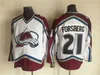 Throwback Colorado Retro Avalanche Hockey 52 Adam Foote Jersey 21 Peter Forsberg 19 Joe Sakic 33 Patrick Roy 8 Teemu Selanne 9 Paul Kariya '' 'Skjorta