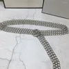 Kemerler En kaliteli metal bel zincirleri kemer kadınlar 3 cm altın veya gümüş cummerbunds bayanlar moda çift pinler toka lüks hediye