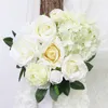 Decorative Flowers Wreaths JAROWN Artificial Rose Flower Row Small Corner Simulation Silk Fake Wedding DIY Home Garland Flores 221122