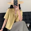 Kvinnors kostymer solid färg kortärmad liten blazer 2022 Summer Women's Short Fashion Casual Korean Suit Top Woman Jacket