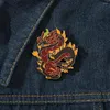 Brooches Genshin Impact Morax Dragon Shape Button Brooch Game Character Zhongli Cartoon Anime Badge Metal Enamel Pins Jewelry Gift