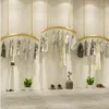 ハンガーラックショップデコレーションシェルフ衣料品店ディスプレイラック天井シンプルなレトロハンギングウェア