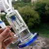 10 Inch Blauw Glazen Water Bong Met Band Perc Dab Rig Recycler Bubbler Rookpijpen Met 14 Mm Joint