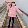 Coat Jacket for Girls Winter Fashion Wool s with Reflective Embroidery Butterfly Pattern Thicken Warm Fur Children s Clothes 221122