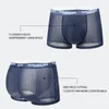 Underpants MiiOW 3Pcs Sexy Mesh Men Boxer Underwear Graphene Antibacterial Male Panties Ice Silk Breathable 4XL Boxershort 221123