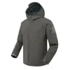 Chaquetas para hombre Militar Piel de tiburón Cáscara suave Táctica a prueba de viento Chaqueta impermeable Ejército Combate s Abrigos de bombardero con capucha 221122