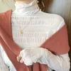 Kvinnors jumpsuits rompers Autumn Winter Women Blus Shirt Korean Style Design Sense Halfcollar Lace Mesh Bottom Topps Pleated Retro Sexiga kl￤der 221123