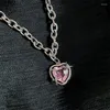 Choker Y2K Necklace Peach Heart Water Drop For Women Chocker Sweet Cool Clavicle Chain Estetiska koreanska tillbeh￶r