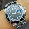 Se till Mens Luxury Ceramic Ring Automatiska mekaniska klockor Rostfritt svart stål 44mm stor storlek Full Pull Watch Buckle Sapphire Glass Waterproof Orologio.