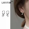 Hoopörhängen Lavifam 925 Sterling Silver Zircons Huggies Ear Buckle For Women Teen Piercing Small Minimalist Jewelry