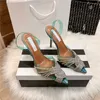 Crystal Diamond Chain Woman Dress Shoes Pumps PVC Summer Shoes High Heels Party Prom Sandals Size 35-41