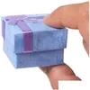 Cajas de joyería Caja de almacenamiento de joyería de papel Anillo Pendiente Cajas de embalaje Cajas de regalo pequeñas para aniversarios Cumpleaños Regalos Paquete Drop Dh18T