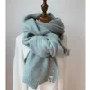 スカーフの女性ソリッドカシミアレディ冬濃い温かい柔らかいパシュミナショールラップピンクブラックメスニットウールロングスカーフ221122
