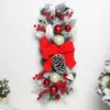 Flores decorativas, guirnalda navideña, decoraciones, coronas con luces, corona Artificial de ratán de bayas rojas para decoración de escaleras