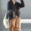 Kvinnors jackor Autumn Winter Arts Style Women Långärmning Vintage Kort kappa lapptäcke Bomullslinne Singel Breasted Thicken S407 221122