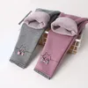 Hosen Mädchen Winter Warme Hosen Kinder Plus Samt Verdickung Outwear Baumwolle Bogen Kinder Fleece Baby dünne 221123