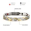 Link Bracelets Wholesale Women Men Health Bracelet Gold Tone Stainless Steel Magnetic Germanium Bangle Jewelry Gift B285