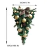 Flores decorativas 2022 Decorações de coroa de natal PVC de cabeça para baixo Simulação de árvore Porta de flor Decoração frontal Artificial