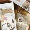 Confezione regalo Lettere europee vintage Biglietto per il cinema Fiore Adesivo in carta Washi Diario fai da te Decorazione Etichetta adesiva Scrapbooking