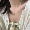 925 Sterling Silver Irregular Inlay Pearl Pendant Necklace For Women Wedding Party Gifts 2 Färger för U Välj