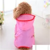 Vêtements pour chiens Animaux de compagnie Imperméable imperméable Vêtements pour animaux de compagnie Chapeaux Hoodies Chiot Poncho Mticolor Petits chiens de taille moyenne Fournitures Imperméables Fash Dhe16